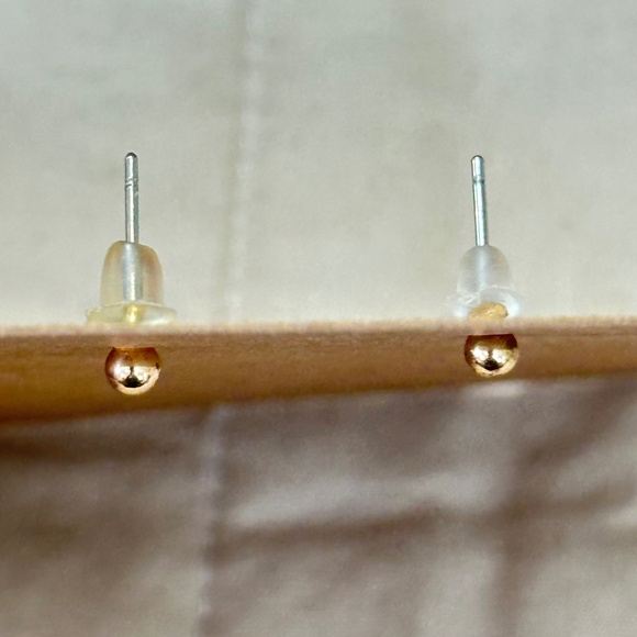 2/$15 Gold ball stud earrings. Very dainty bead earrings with post back. - Picture 10 of 11